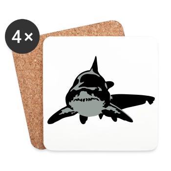 shark - Coasters (set of 4) - white - Front