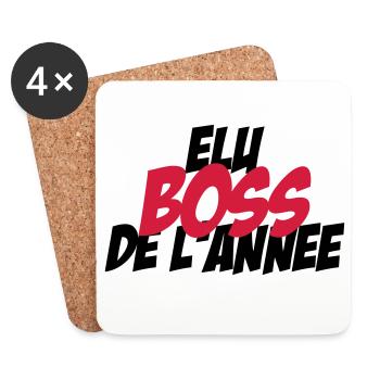 Elu B.O.S.S de l'année ! - Dessous de verre (lot de 4) - blanc - Devant