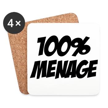 100% Ménage - Dessous de verre (lot de 4) - blanc - Devant