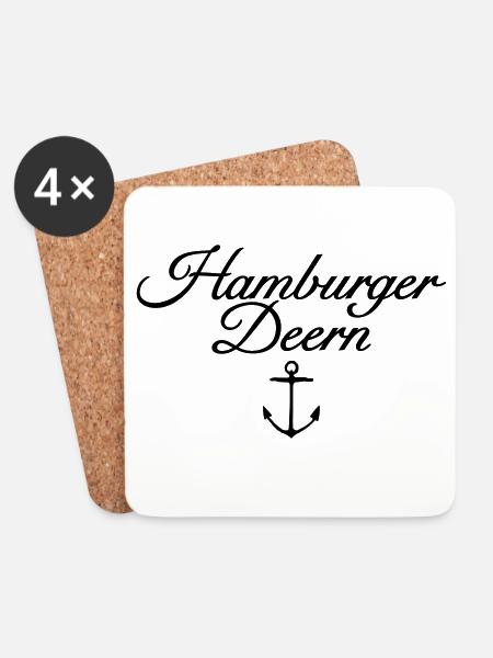 Hamburger Deern Classic Anker Hamburg - Untersetzer (4er-Set) - Weiß