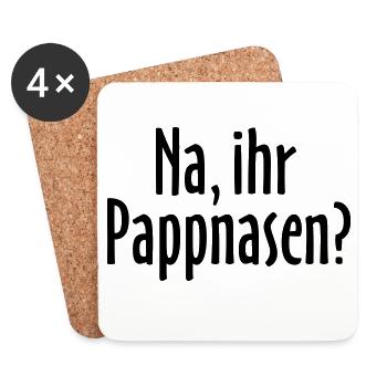 Lustiger Berlin Spruch: Na, ihr Pappnasen? - Untersetzer (4er-Set) - Weiß - Vorne