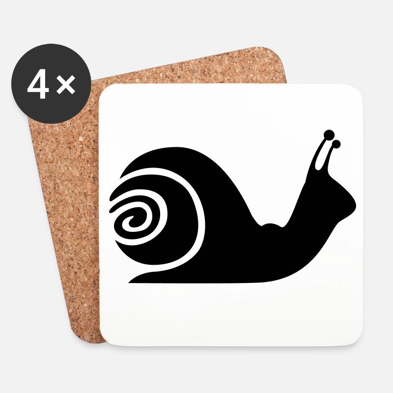 Schnecke - Untersetzer (4er-Set) - Weiß