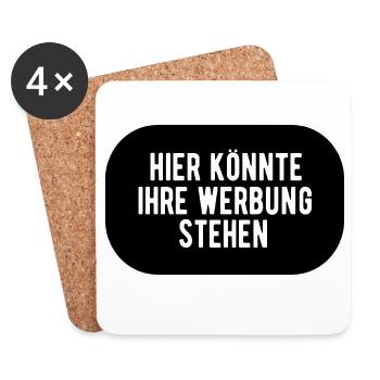 Hier könnte ihre Werbung stehen - Untersetzer (4er-Set) - Weiß - Vorne