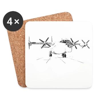 Antonov An-12 - Dessous de verre (lot de 4) - blanc - Devant