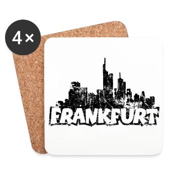 Frankfurter Skyline Frankfurt (Vintage S/W) - Untersetzer (4er-Set) - Weiß - Vorne