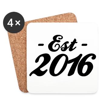 established 2016 - Coasters (set of 4) - white - Front