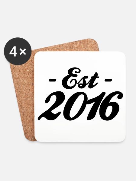 established 2016 - Coasters (set of 4) - white