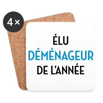 Déménageur / Déménagement / Déménager / Camion - Dessous de verre (lot de 4) - blanc - Devant