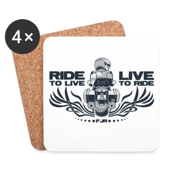 0852 fjr live2ride ride2live top duo - Coasters (set of 4) - white - Front