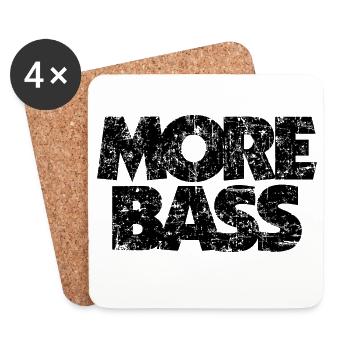 More bass (vintage / black) bass player bass player - Coasters (set of 4) - white - Front