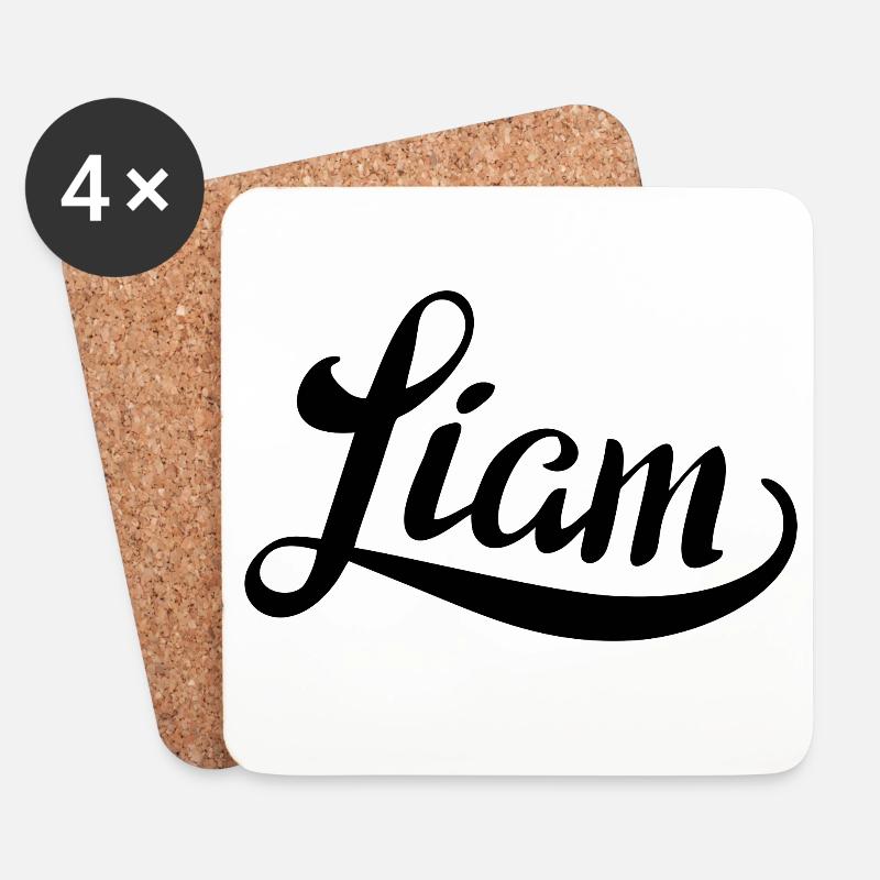 Name Liam - Untersetzer (4er-Set) - Weiß