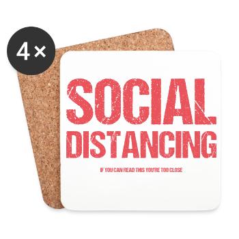 Social Distancing - Coasters (set of 4) - white - Front