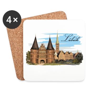 Lübeck - Untersetzer (4er-Set) - Weiß - Vorne