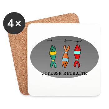 BONNE RETRAITE. JOYEUSE RETRAITE. VIVE LA RETRAITE - Dessous de verre (lot de 4) - blanc - Devant