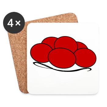 Bollenhut Black Forest Sweater Freiburg CityShirt - Coasters (set of 4) - white - Front