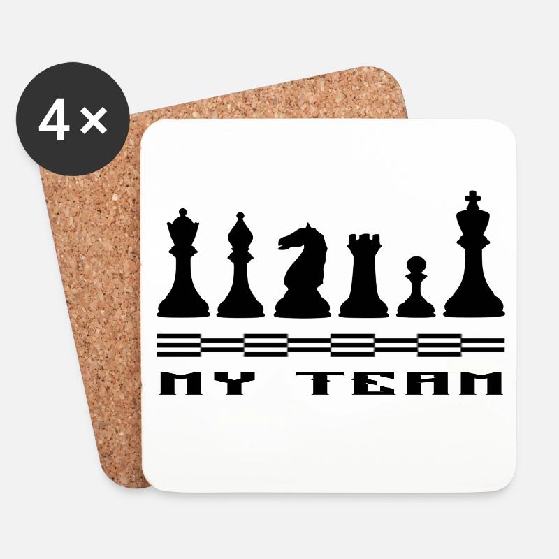 Schach - Untersetzer (4er-Set) - Weiß