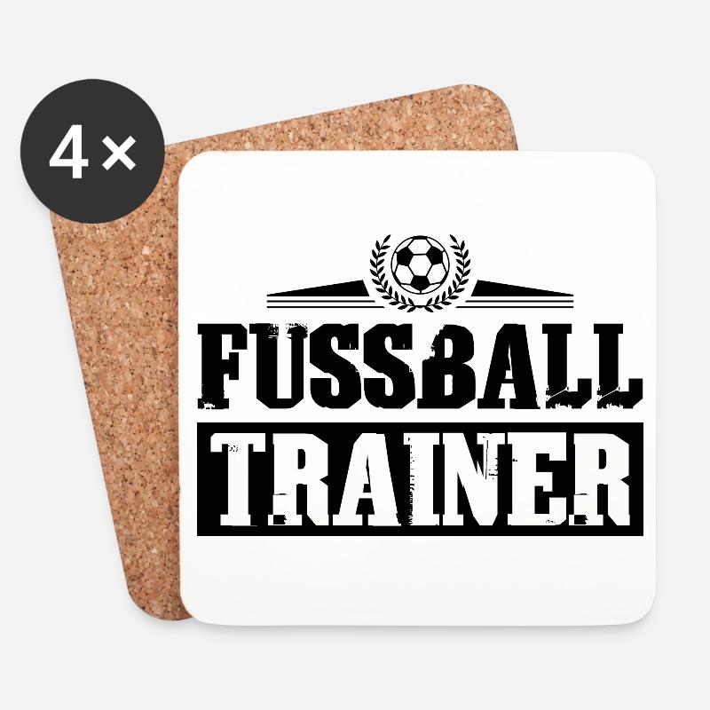 Fussball Trainer Spruch Mannschaft - Untersetzer (4er-Set) - Weiß