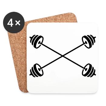 Crossed barbells - Coasters (set of 4) - white - Front