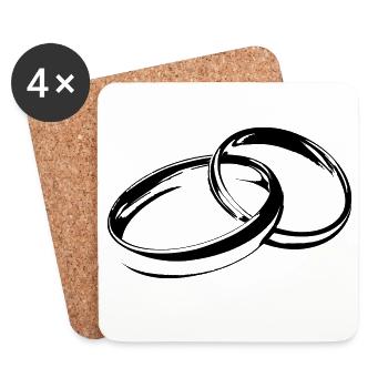 Alliances Bagues de mariage Bagues de mariage - Dessous de verre (lot de 4) - blanc - Devant