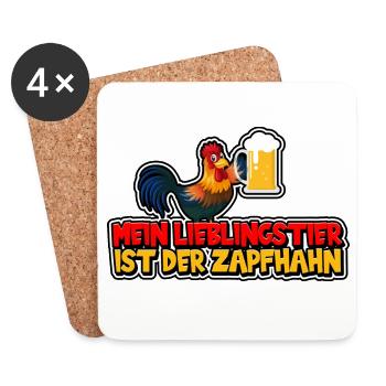 Mein Lieblingstier ist der Zapfhahn - Untersetzer (4er-Set) - Weiß - Vorne