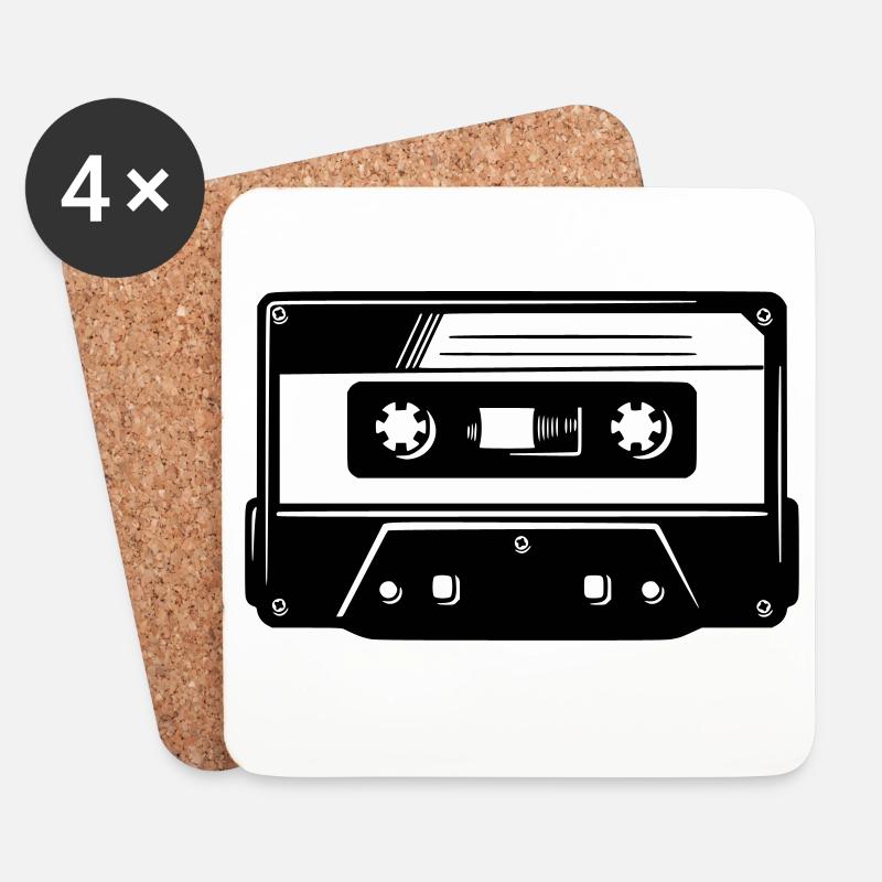 Kassette - Untersetzer (4er-Set) - Weiß