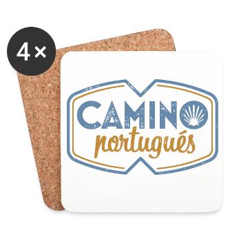 Camino Portugués Pilgrim's Stamp | Santiago - Coasters (set of 4) - white - Front
