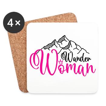 Wander Woman Wanderwoman Wandern - Untersetzer (4er-Set) - Weiß - Vorne