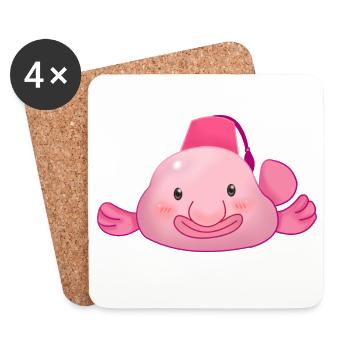 Blobfish - Coasters (set of 4) - white - Front