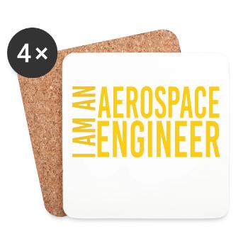 Angry Aerospace Engineer Tee - Coasters (set of 4) - white - Front