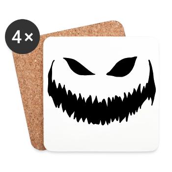 Halloween - Pumpkin Face - Coasters (set of 4) - white - Front