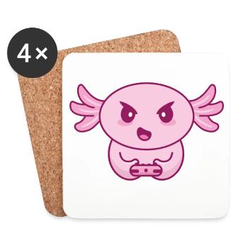 Gamer zocken spielen daddeln Zocker gaming Axolotl - Coasters (set of 4) - white - Front