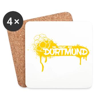 Dortmund Ruhrpott Ball - Coasters (set of 4) - white - Front