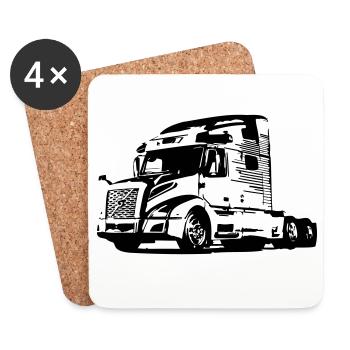 Trucker Truck US - Coasters (set of 4) - white - Front