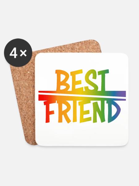 Best friend rainbow - Coasters (set of 4) - white