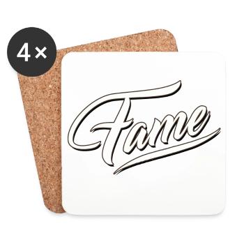 fame fameous famous popular winner known - Coasters (set of 4) - white - Front