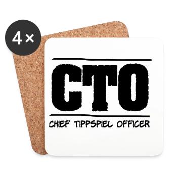 CEO des Tippspiels - CTO - Chief Tippspiel Officer - Untersetzer (4er-Set) - Weiß - Vorne