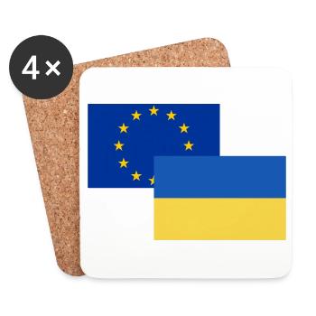 EU Ukraine Europe Accession Freedom Support Peace - Coasters (set of 4) - white - Front