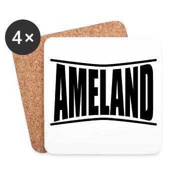 Ameland t-shirt Nederland pays-Bas - Dessous de verre (lot de 4) - blanc - Devant