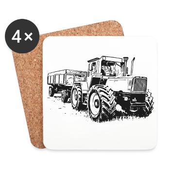 MB trac 1600 turbo | Tractor - Coasters (set of 4) - white - Front