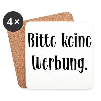 Bitte keine Werbung - Untersetzer (4er-Set) - Weiß - Vorne