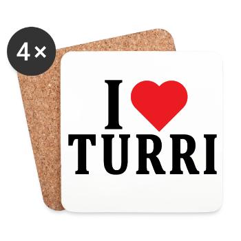 t-shirt Io amo Turri t-shirt Sardegna - Coasters (set of 4) - white - Front