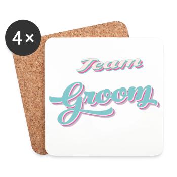 Team du marié team groom - Dessous de verre (lot de 4) - blanc - Devant