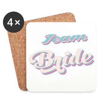 Team de la mariée team bride evjf - Dessous de verre (lot de 4) - blanc - Devant
