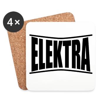 Elektra t-shirt t-shirt idée cadeau - Dessous de verre (lot de 4) - blanc - Devant