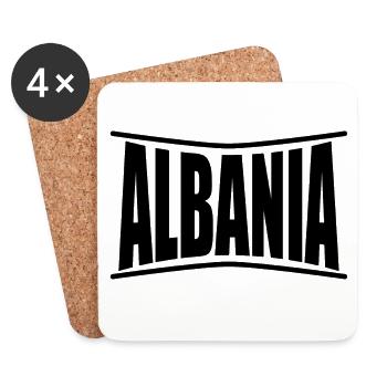 T-Shirt Albanien T-Shirt Shqiperia Skanderbeg - Untersetzer (4er-Set) - Weiß - Vorne