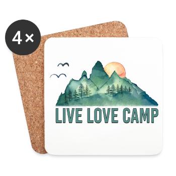 Live Love Camp - Coasters (set of 4) - white - Front