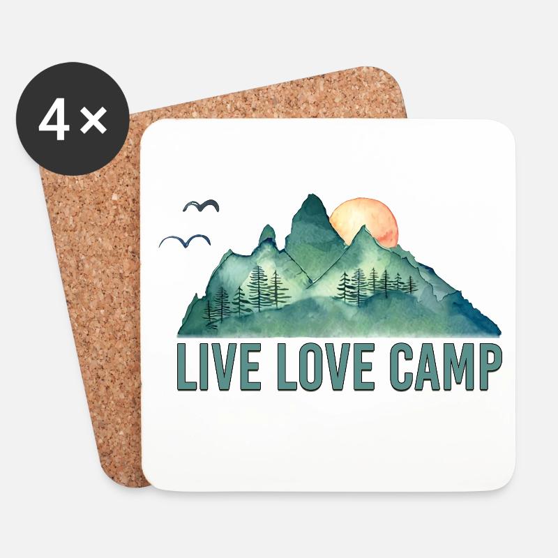 Live Liebescamp - Untersetzer (4er-Set) - Weiß