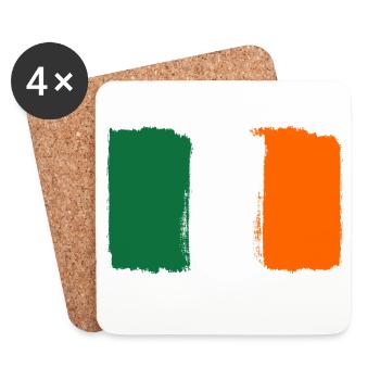 Ireland flag used look - Coasters (set of 4) - white - Front