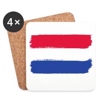 Holland Flagge used look - Untersetzer (4er-Set) - Weiß - Vorne