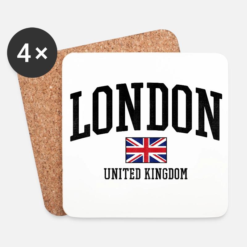 London Distressed Union Flag Graphic - Untersetzer (4er-Set) - Weiß